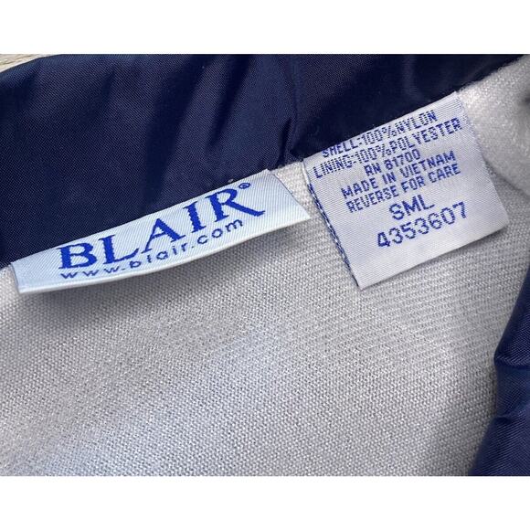 J.Blair Windbreaker Jacket Men’s Small Navy Blue Snap Button Lined Lightweight - Picture 3 of 3